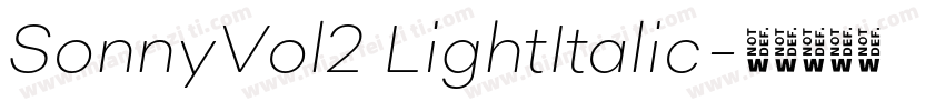 SonnyVol2 LightItalic字体转换